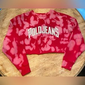 Polo by Ralph Lauren Polo Jeans Co Women’s XL Over Sized Crop Tie Dye Sweatshirt